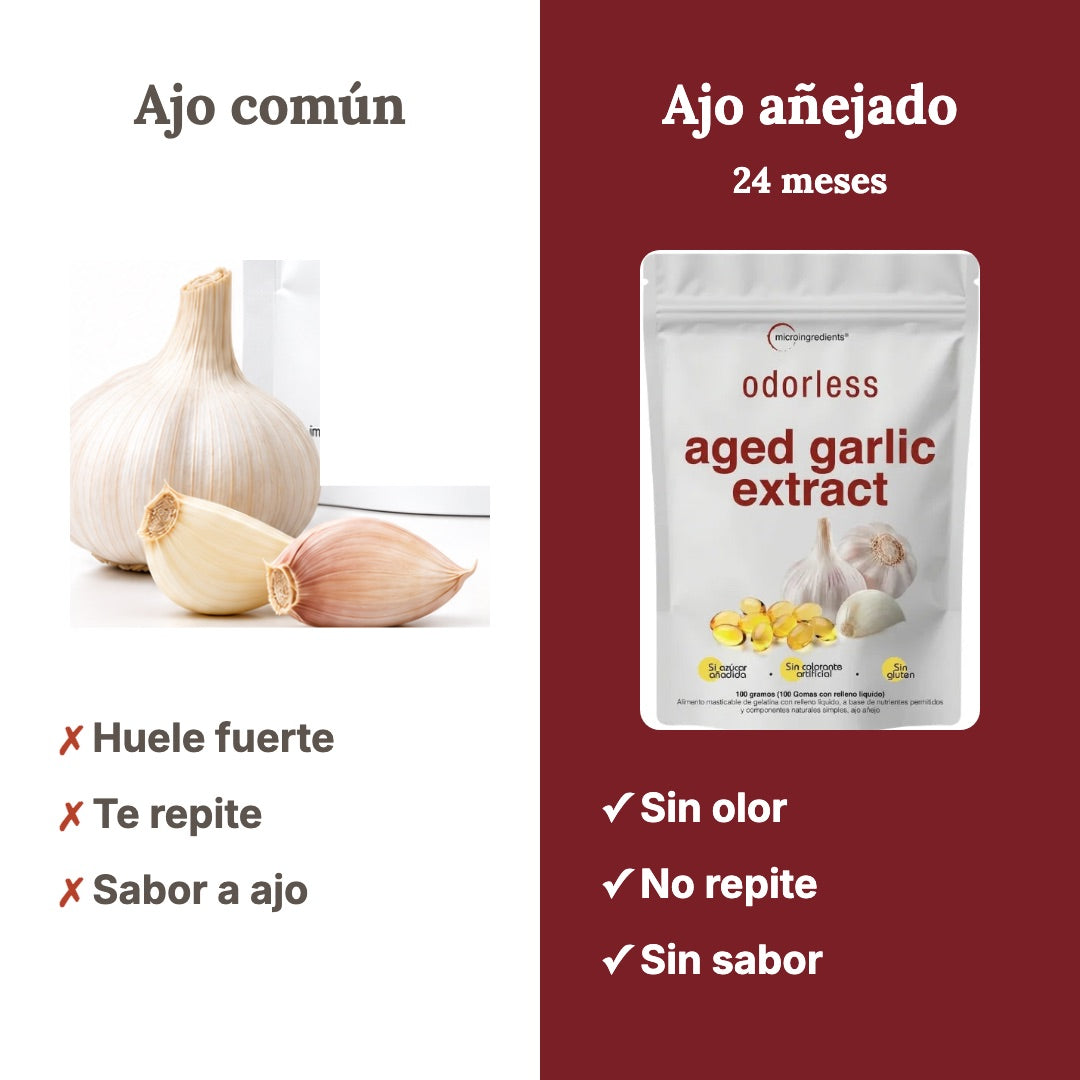 Ajo común frente a ajo añejado 24 meses
