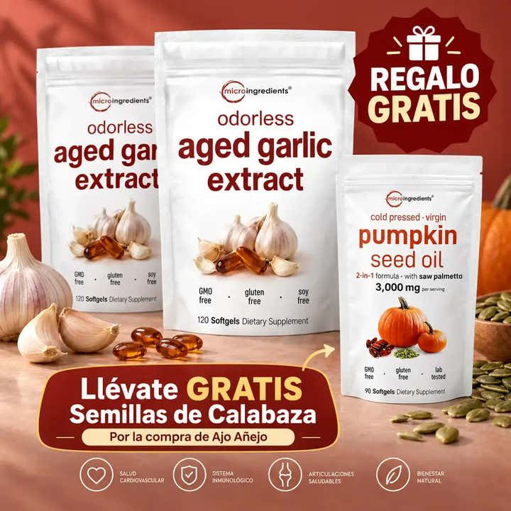 Ajo añejado sin olor con semillas de calabaza de regalo