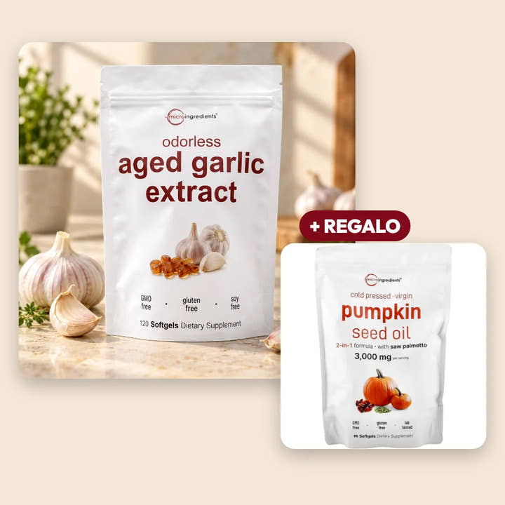 1 bolsa de ajo añejado + 1 de semilla de calabaza