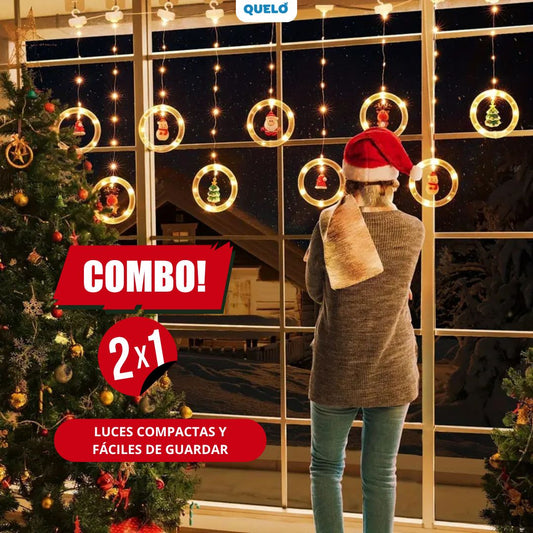 Oferta X2 | Cortina De Aros Con Figuras Navideñas™