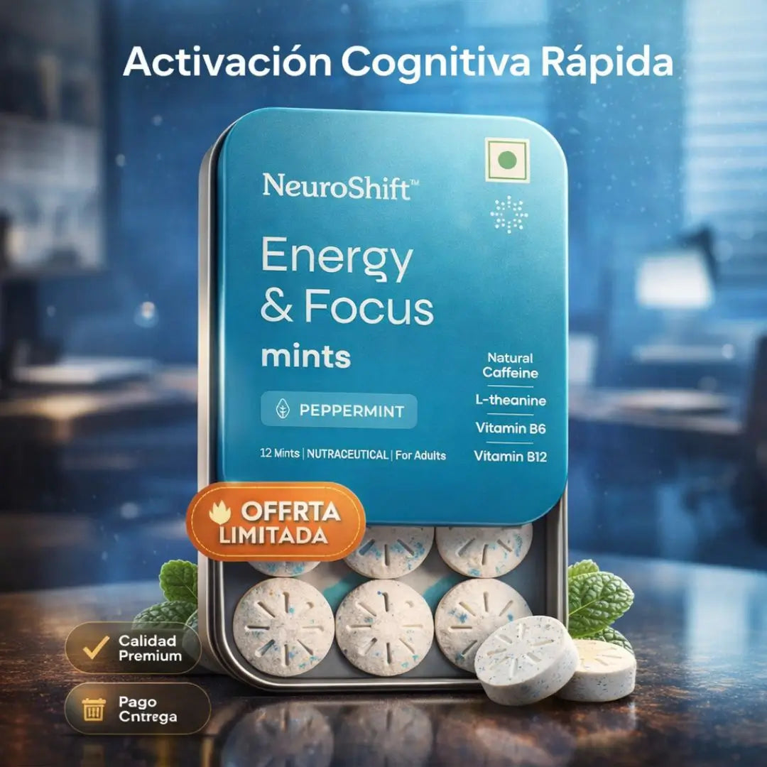 Neuro Energy & Focus™ – Mentas de Cafeína Natural (Menta)