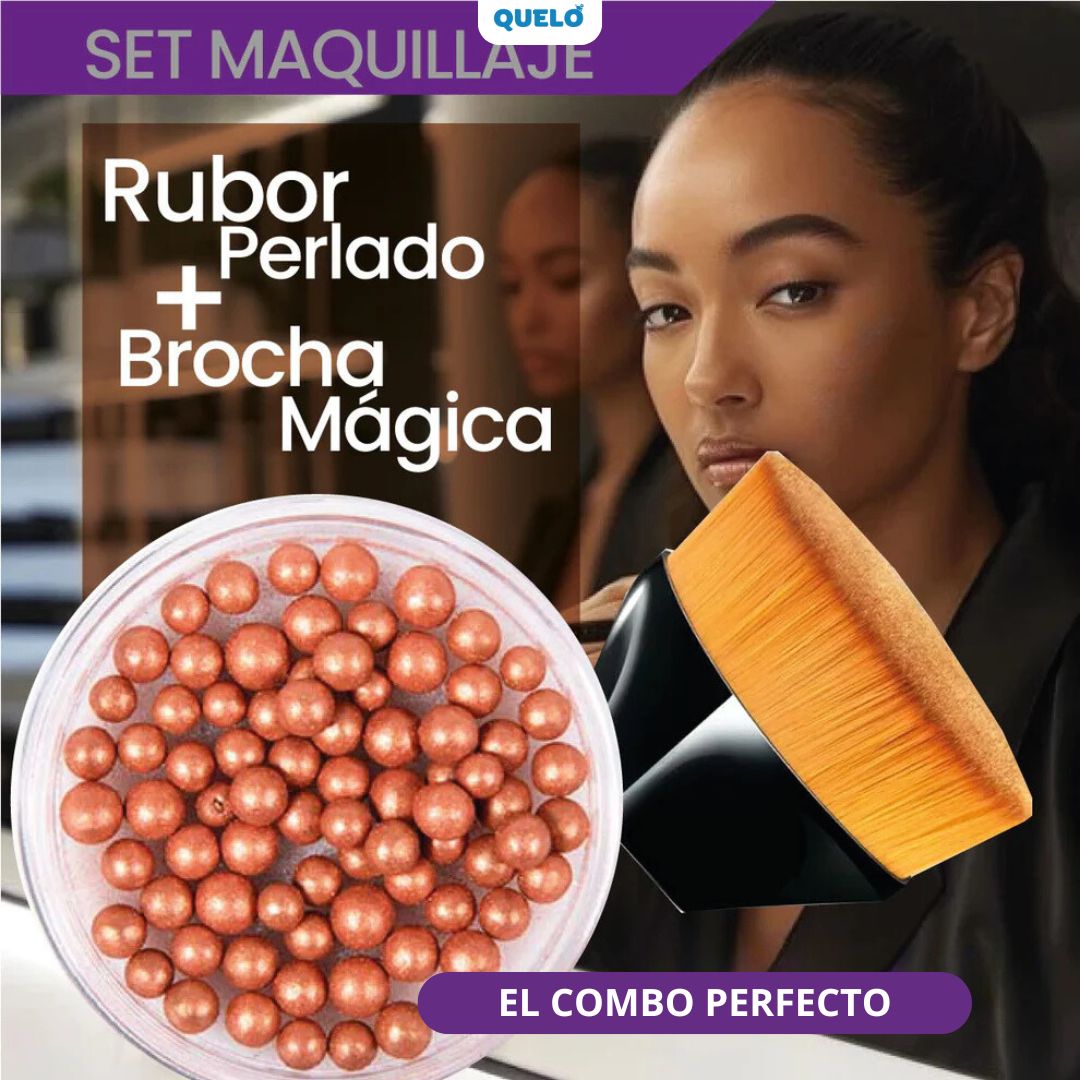 Brocha Mágica™ + Rubor Perlado | SET DE MAQUILLAJE A OTRO NIVEL