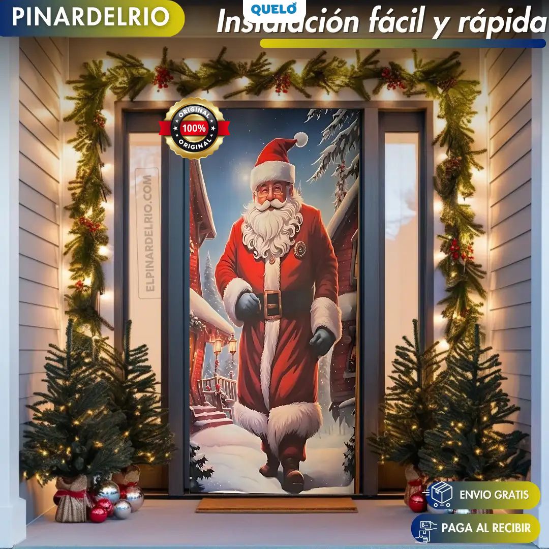 NAVIPUERTA™ | FUNDA DE NAVIDAD PARA PUERTAS | INSTALACIÓN RÁPIDA ⏱️