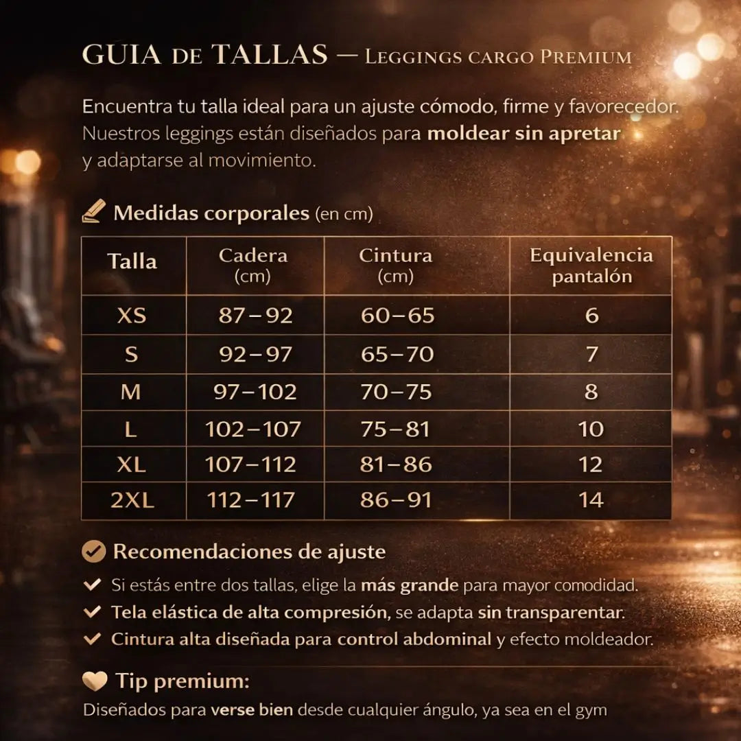 Leggings Moldeadores PushFit tipo cargo + GRATIS 2 Tapapezones