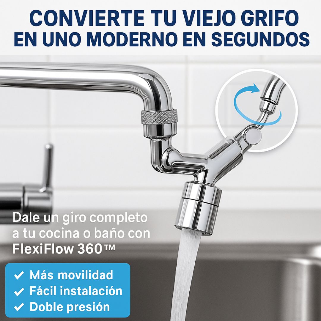 FlexiFlow 360™ – Grifo Giratorio Inteligente