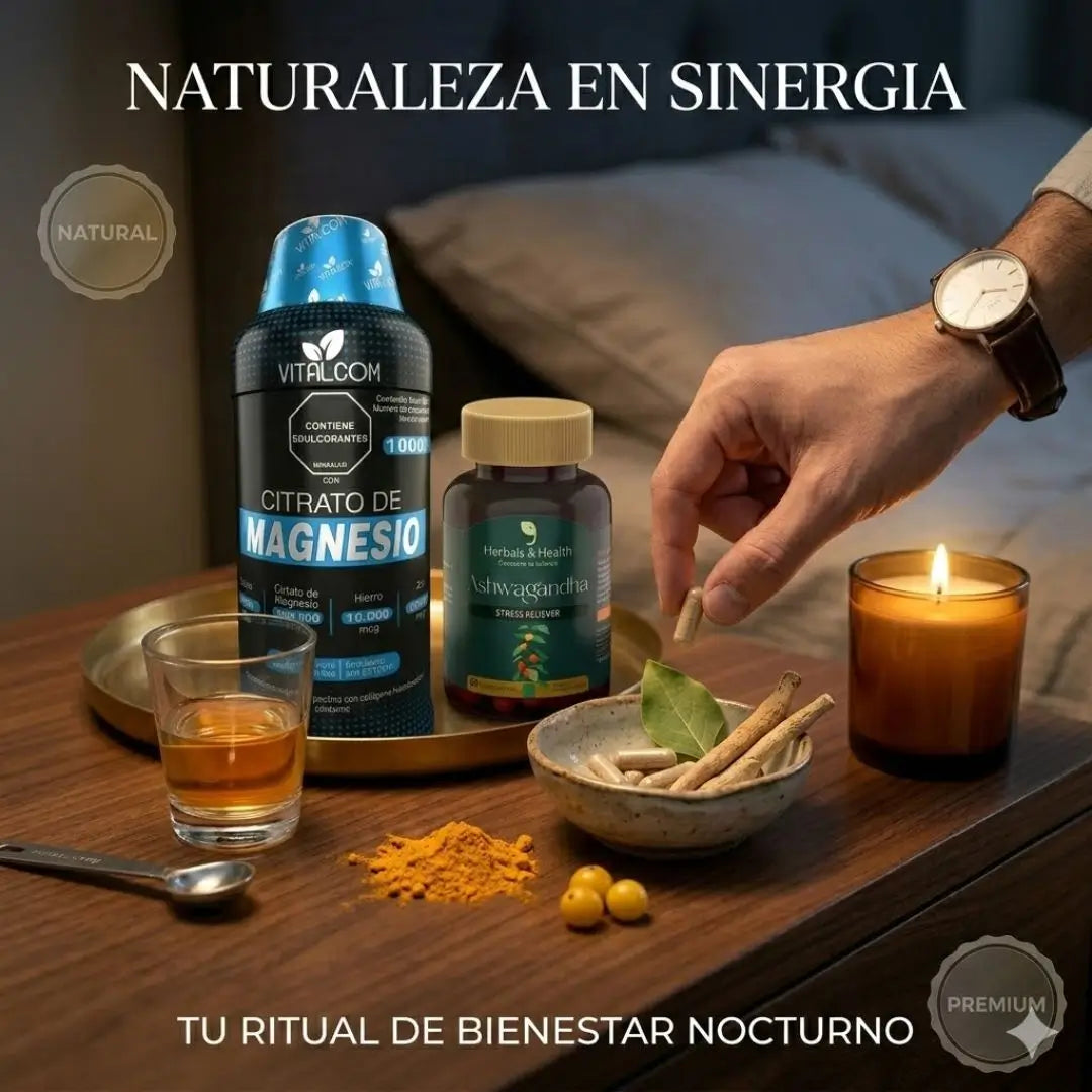 ZenNoche™ – Ritual de Descanso Profundo (1 Citrato de Magnesio + 1 Tarro de Ashwagandha)