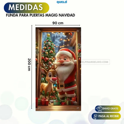 NAVIPUERTA™ | FUNDA DE NAVIDAD PARA PUERTAS | INSTALACIÓN RÁPIDA ⏱️