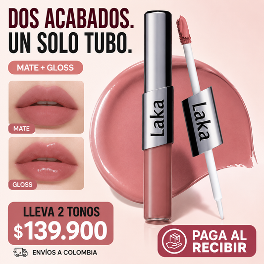 Twin Lip — Labial Coreano Doble Punta (Mate + Brillo)