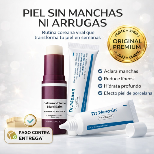 Kit Dúo K-Beauty "Piel de Cristal" (Bálsamo Voluminizador + Crema Despigmentante Dr. Melaxin)