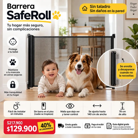 Barrera SafeRoll – Malla retráctil de seguridad para bebés y perros