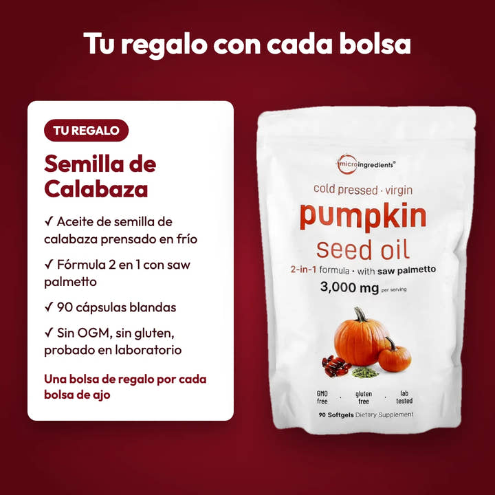 Tu regalo: Semilla de Calabaza en 90 cápsulas blandas