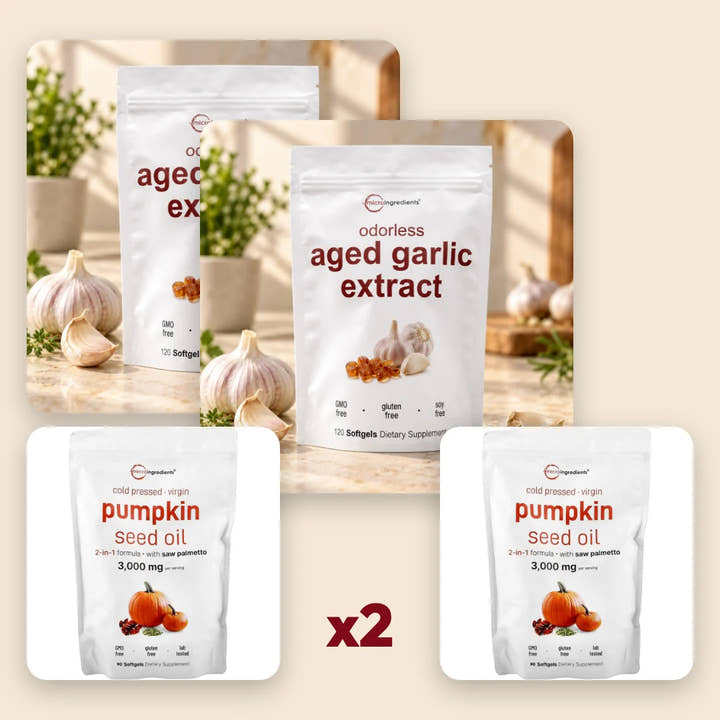 2 bolsas de ajo añejado + 2 de semilla de calabaza