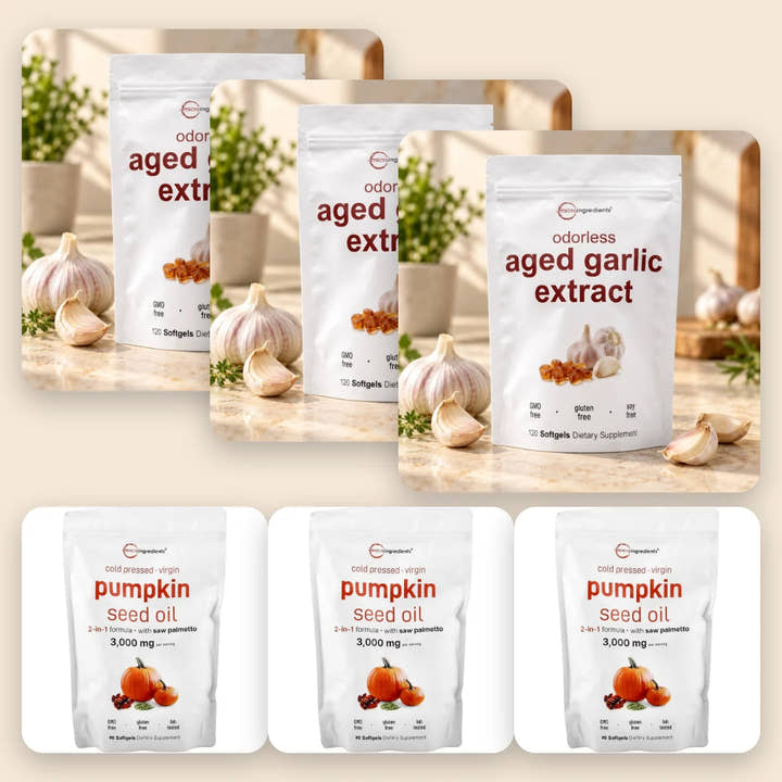 3 bolsas de ajo añejado + 3 de semilla de calabaza