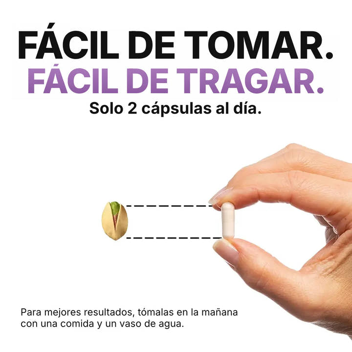 Fácil de tomar: solo 2 cápsulas al día